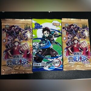 Anime trading packs bundle  (2 packs) One Piece & Demon Slayer Kimetsu no Yaib